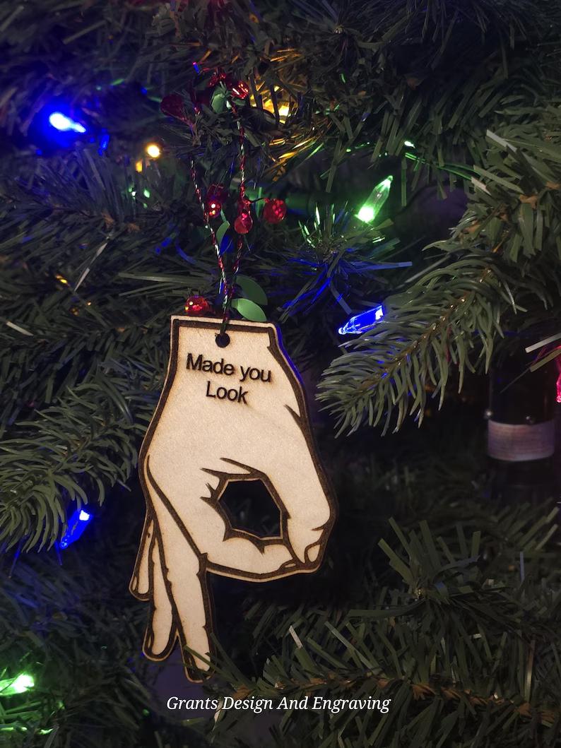 Laser Engraved Wooden I Made You Look! - Perfect Prankster Gift for any occasion!