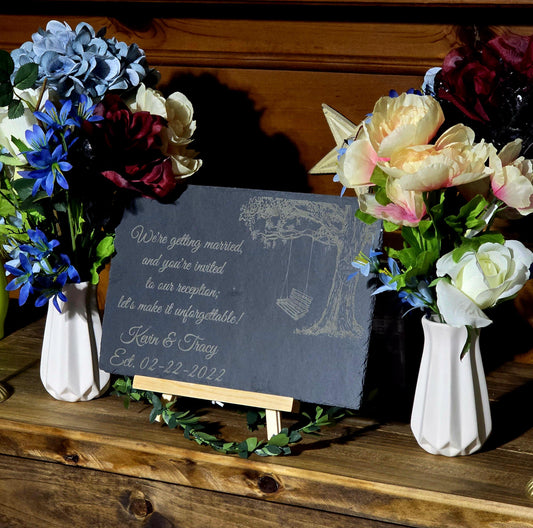 Personalized Stone Wedding Display centerpiece for a Memorable Event Experience
