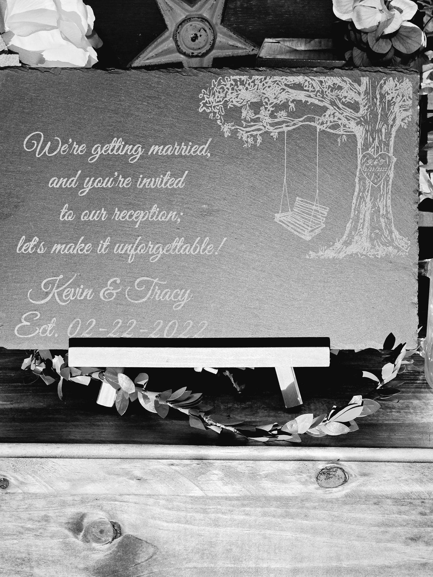 Personalized Stone Wedding Display centerpiece for a Memorable Event Experience