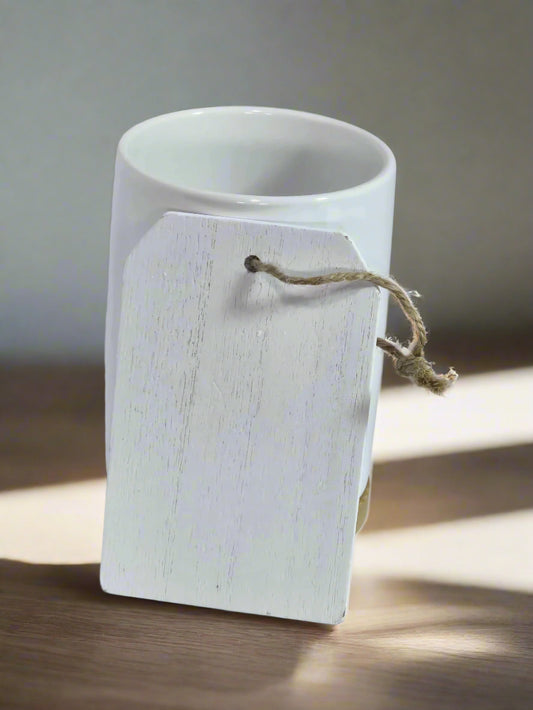 Rustic Antquic White Blank Price Tag Style - Simple Design with Natural Finish and Twine tie