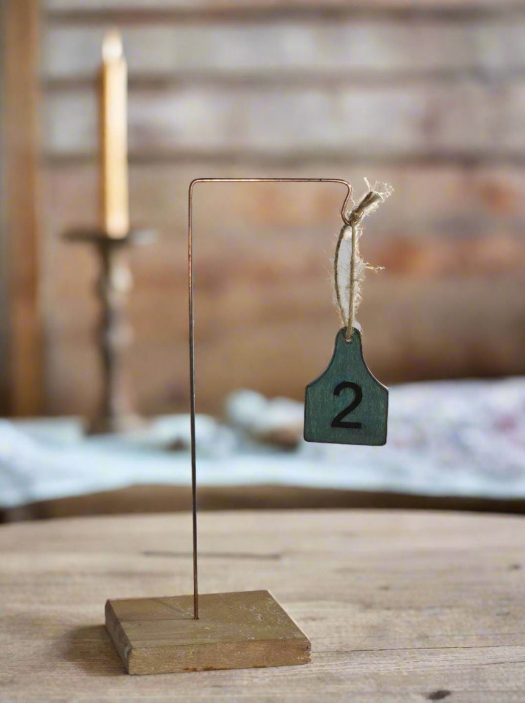 Rustic Antique Teal wooden Ear Tag wedding receptiontable display. - Simple Design with Antique Teal Finish and with twin.