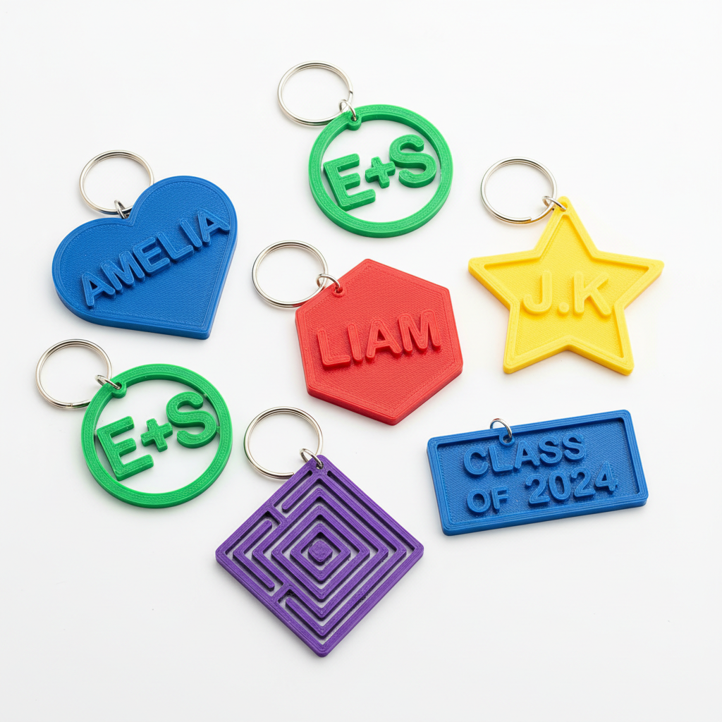 Personalized 3d printed key chains
