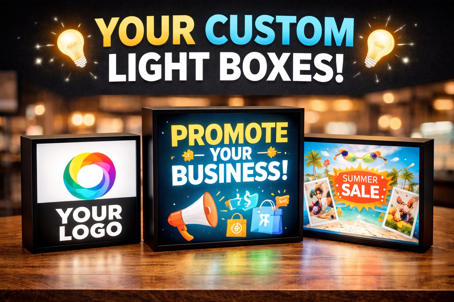 Your Logo. Your Design. Your Custom Light Box.