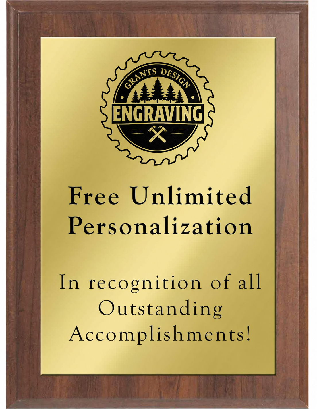 Cherry Custom Engraved Recognition Plaque | Personalized Employee, Retirement & Achievement Award