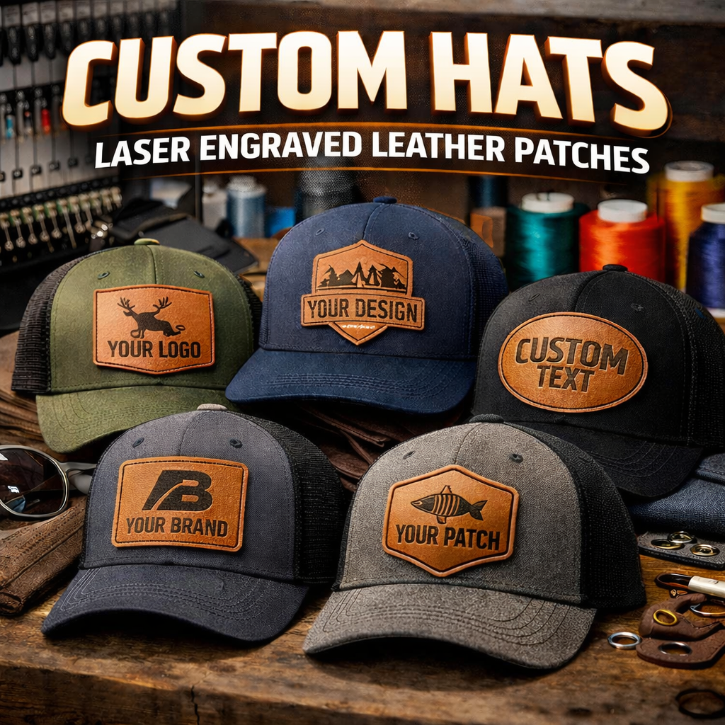 Custom hats with leather patch’s