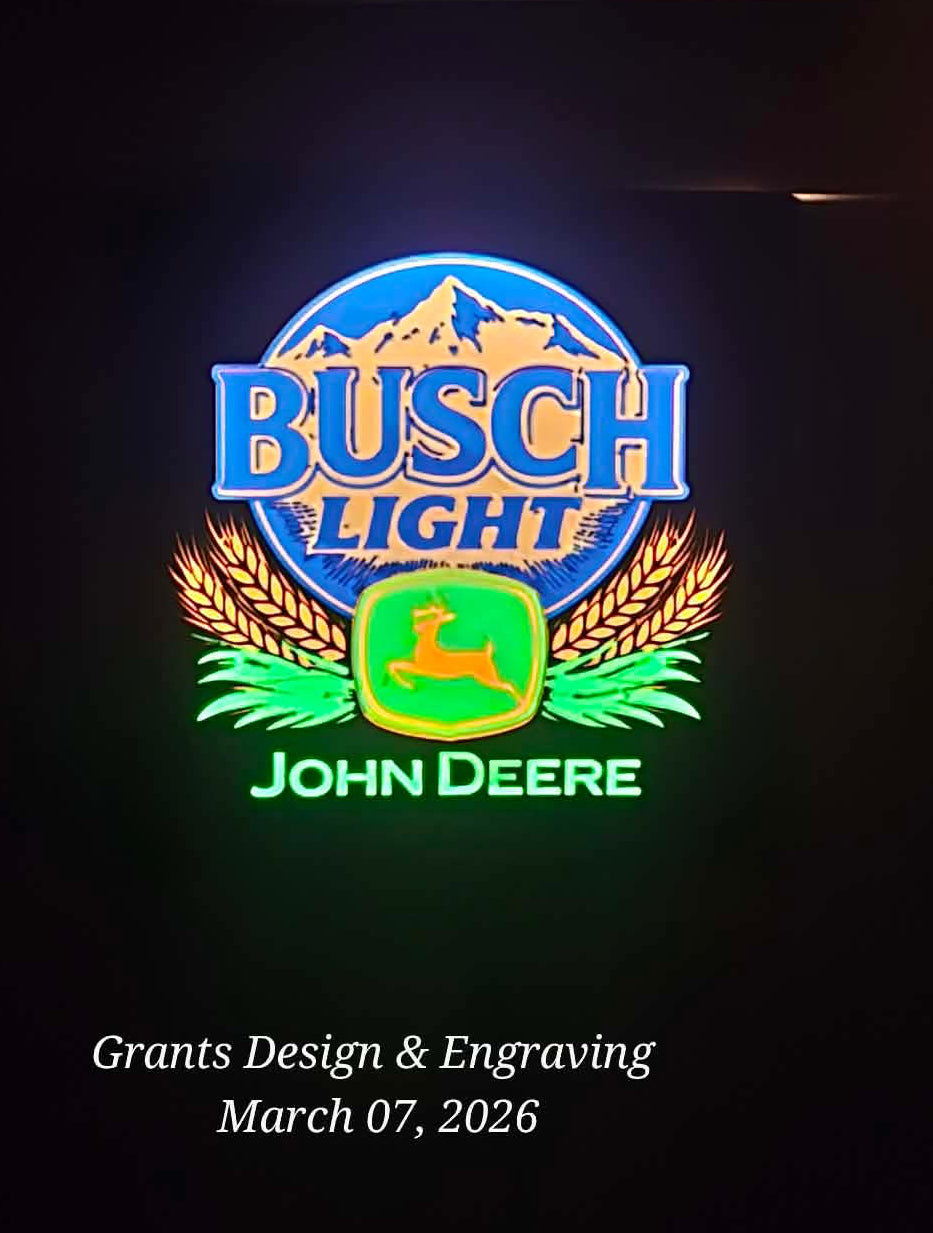 One of a kind Busch Light / John Deere LED Light Box