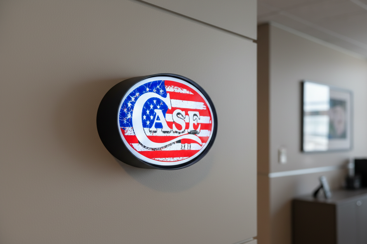 CASE Patriotic LED Lighted Sign – Built with American Pride