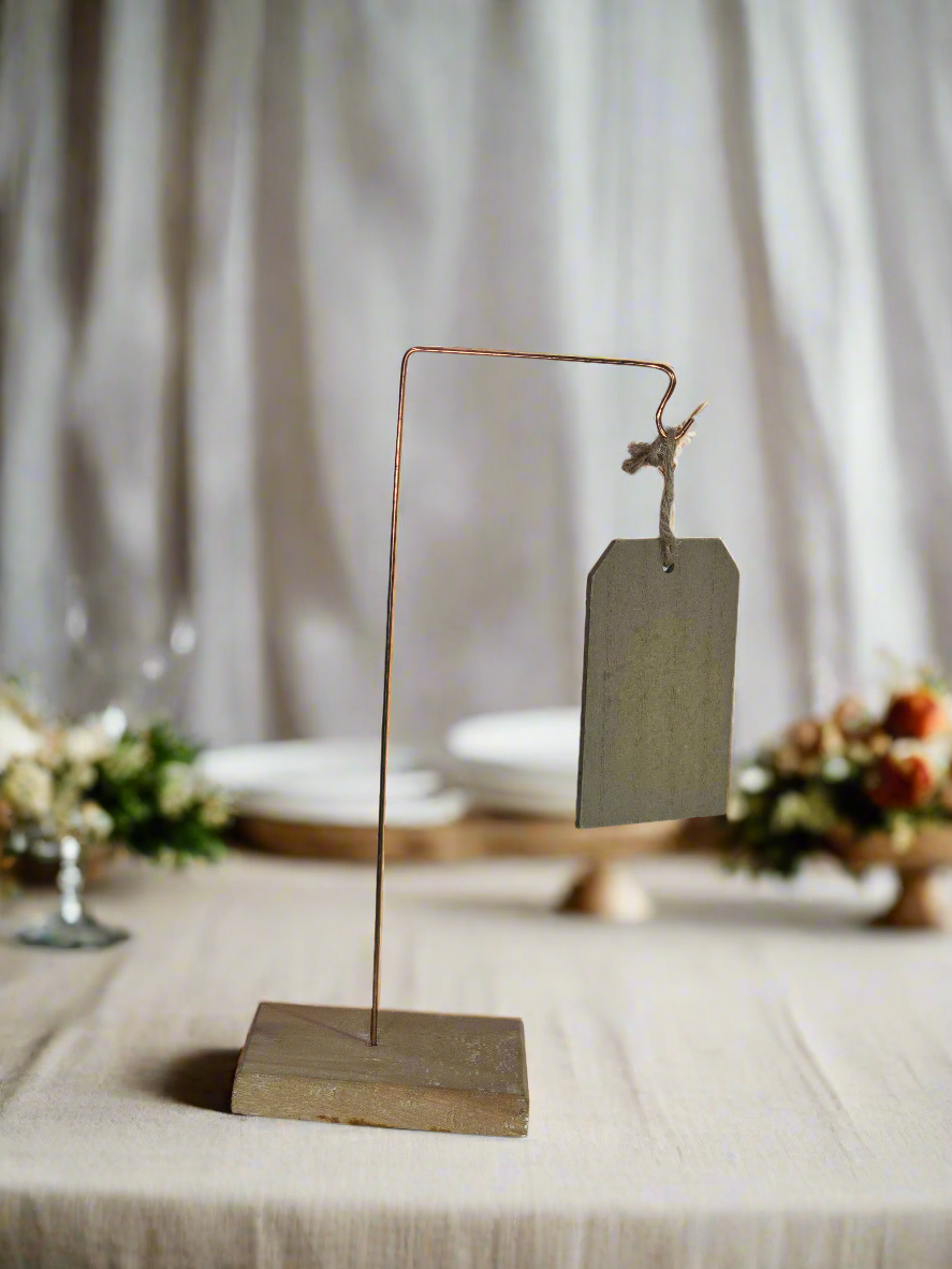 Rustic Brown Blank Price Tag - Simple Design with Natural Finish and Twine tie