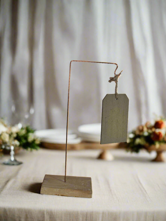 Rustic Brown Blank Price Tag - Simple Design with Natural Finish and Twine tie