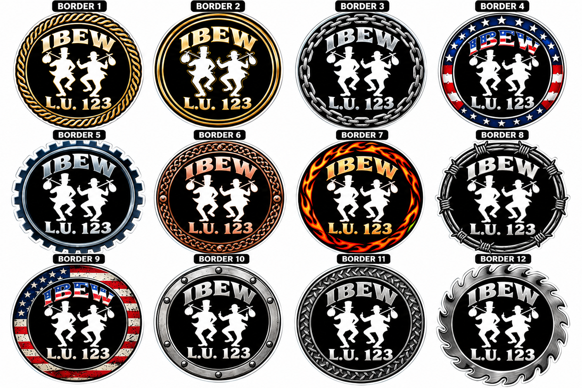 Custom IBEW Traveler Tramps Decal – Personalized L.U. Number