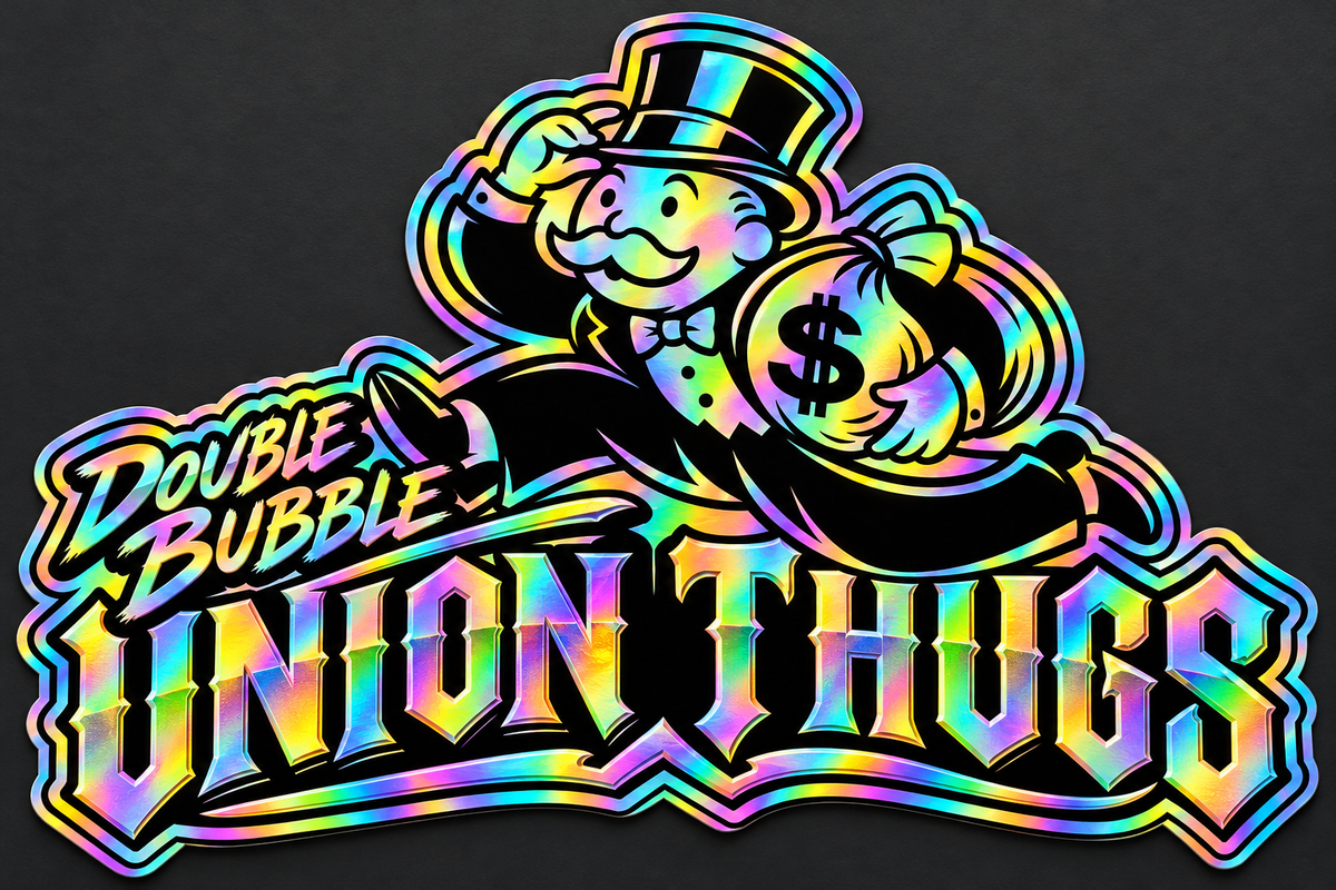 Double Bubble Union Thugs Decal – Single — illustrative holographic finish preview