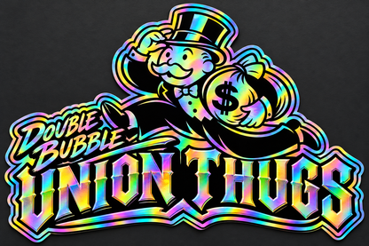 Double Bubble Union Thugs Decal – Single — illustrative holographic finish preview