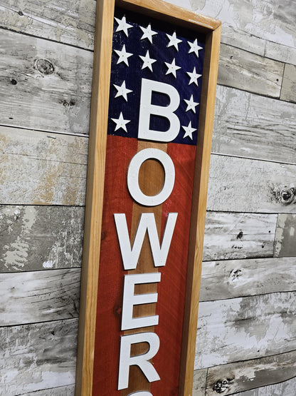 Unique 3d Personalized American Flag with Last Name.