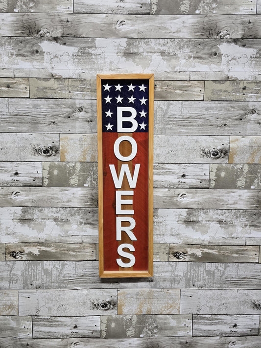 Unique 3d Personalized American Flag Last Name. Perfect Gift Rustic American Flag Last Name Display - Tailored for Your Home