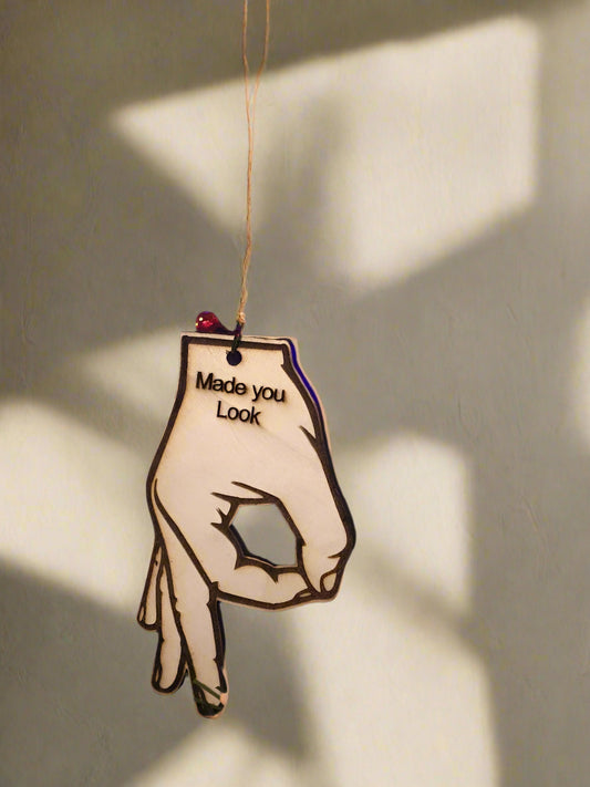 Laser Engraved Wooden I Made You Look!  - Perfect Prankster Gift for any occasion!