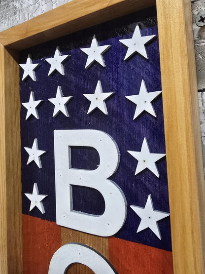 Unique 3d Personalized American Flag with Last Name.