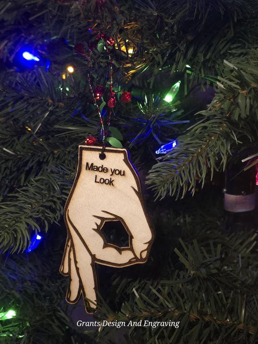 Laser Engraved Wooden I Made You Look!  - Perfect Prankster Gift for any occasion!