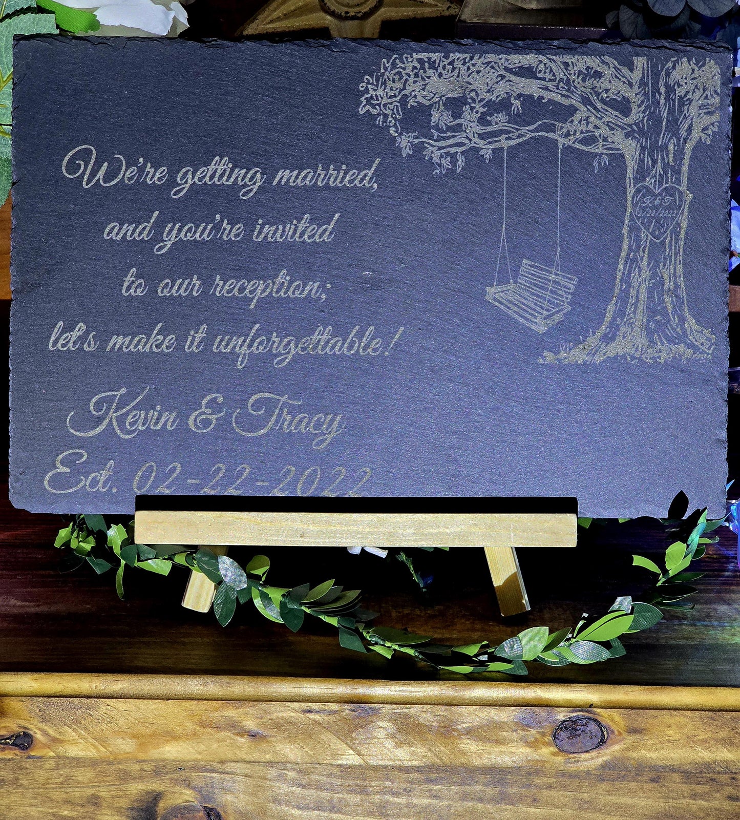 Personalized Stone Wedding Display centerpiece for a Memorable Event Experience