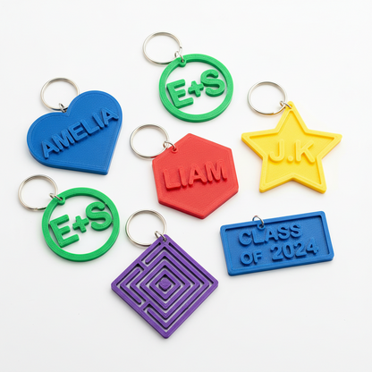 Personalized 3d printed key chains
