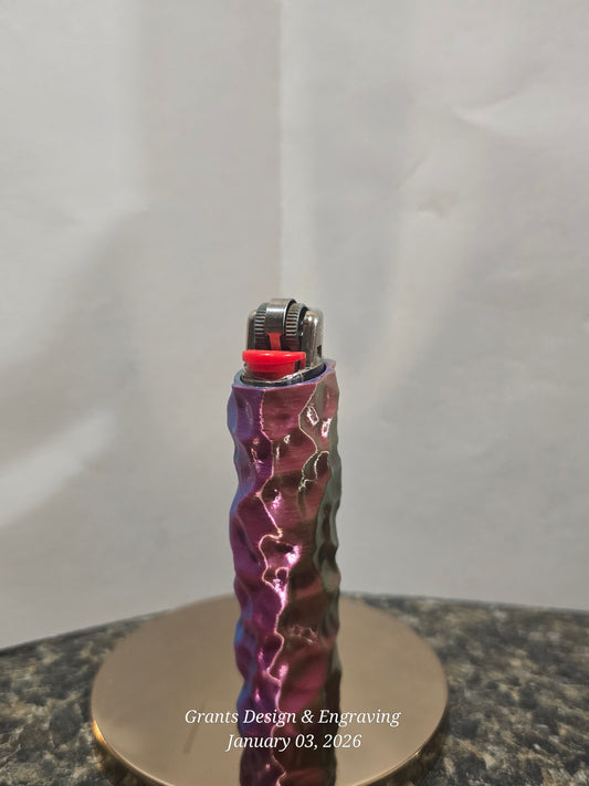 Iridescent Ripple Lighter Case – Color-Shifting 3D Textured Bic Cover