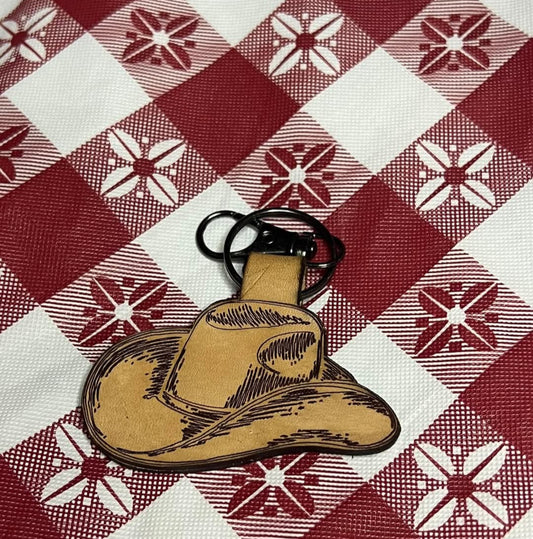 Leather Cowboy hat Key chains