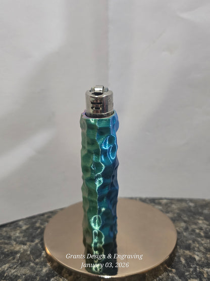 Iridescent Ripple Lighter Case – Color-Shifting 3D Textured Bic Cover
